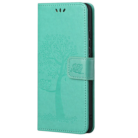 Owl Tree Pattern Imprint Wallet Stand Design PU Leather Protective Phone Shell Case for OnePlus Nord CE 5G