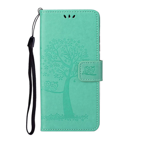 Owl Tree Pattern Imprint Wallet Stand Design PU Leather Protective Phone Shell Case for OnePlus Nord CE 5G