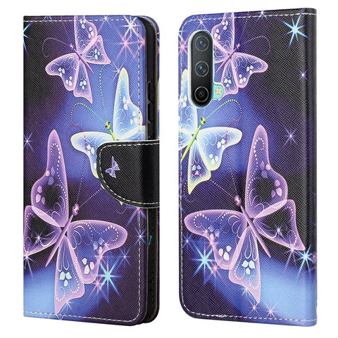 Cross Texture Pattern Printing Wallet Stand PU Leather Phone Case Cover for OnePlus Nord CE 5G