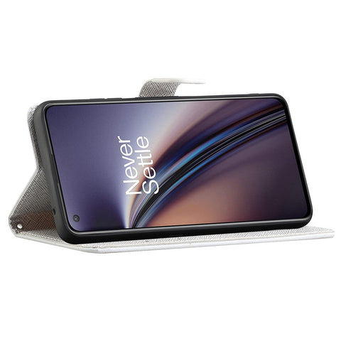 Pattern Printing Cross Texture Leather Wallet Phone Stand Case Cover for OnePlus Nord CE 5G