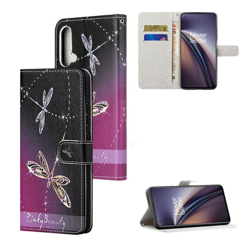 Pattern Printing Cross Texture Leather Wallet Phone Stand Case Cover for OnePlus Nord CE 5G