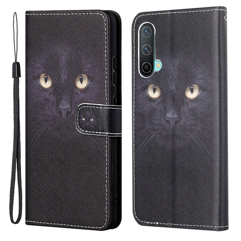 Pattern Printing Cross Texture Leather Wallet Phone Stand Case Cover for OnePlus Nord CE 5G