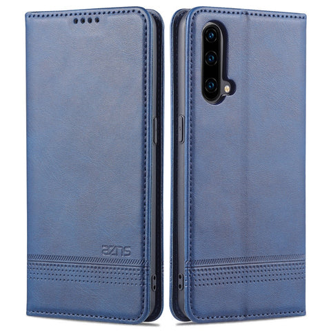 AZNS Flip Wallet Case Auto-absorbed Magnetic Leather Phone Stand Shell for OnePlus Nord CE 5G