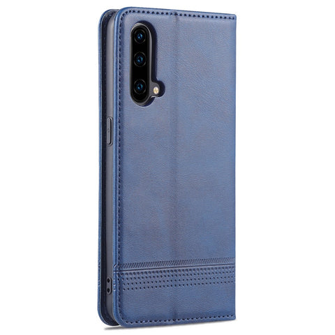 AZNS Flip Wallet Case Auto-absorbed Magnetic Leather Phone Stand Shell for OnePlus Nord CE 5G