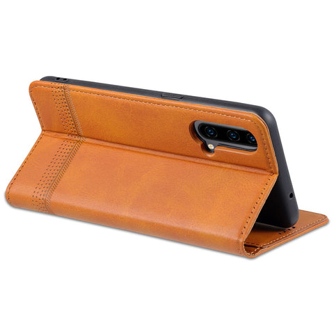 AZNS Flip Wallet Case Auto-absorbed Magnetic Leather Phone Stand Shell for OnePlus Nord CE 5G