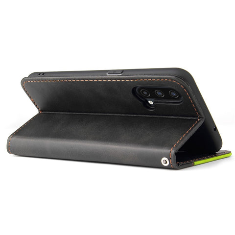 Bi-color Style Soft PU Leather Phone Case Wallet with Strap for OnePlus Nord CE 5G