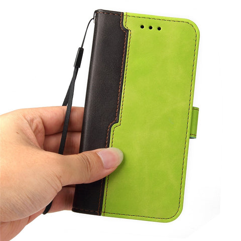 Bi-color Style Soft PU Leather Phone Case Wallet with Strap for OnePlus Nord CE 5G