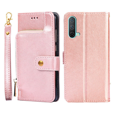 Zipper Pocket Design Full Protection Leather Wallet Phone Case for OnePlus Nord CE 5G