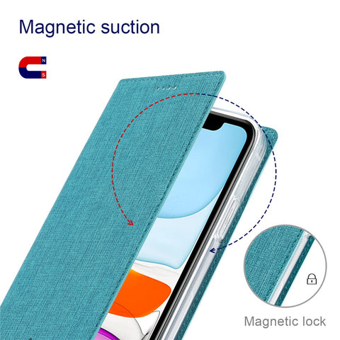 VILI DMX Series PU Leather Card Holder Folio Flip Stand Magnetic Phone Cover for OnePlus Nord CE 5G