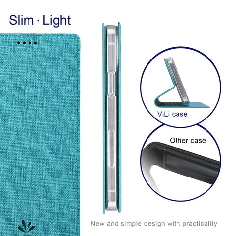 VILI DMX Series PU Leather Card Holder Folio Flip Stand Magnetic Phone Cover for OnePlus Nord CE 5G