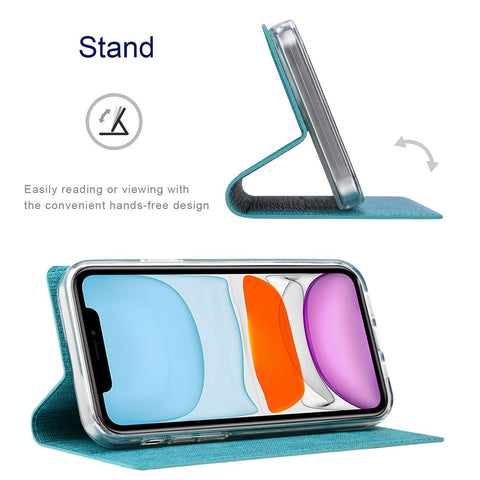 VILI DMX Series PU Leather Card Holder Folio Flip Stand Magnetic Phone Cover for OnePlus Nord CE 5G