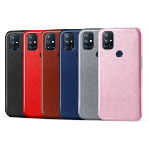 KSQ Slim Retro Crazy Horse Pattern PU Leather Coated PC Shockproof Phone Case for OnePlus Nord N10 5G