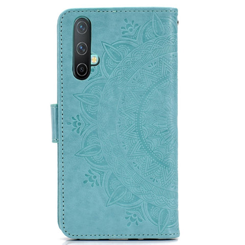 Imprinted Mandala Pattern PU Leather Wallet Stand Case with Strap for OnePlus Nord CE 5G