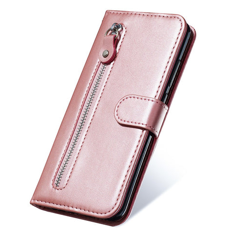 Zipper Pocket Wallet PU Leather Phone Case Shell with Stand for OnePlus Nord CE 5G