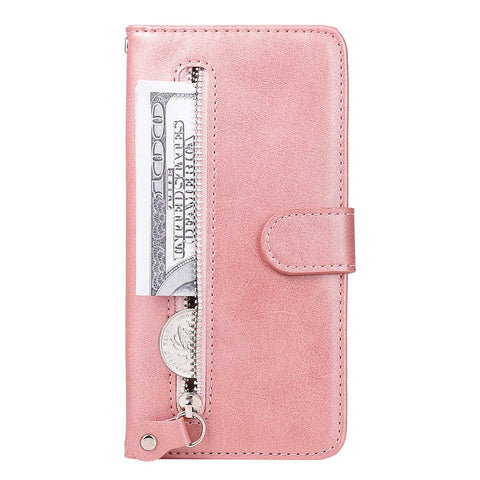 Zipper Pocket Wallet PU Leather Phone Case Shell with Stand for OnePlus Nord CE 5G