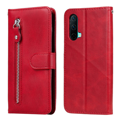 Zipper Pocket Wallet PU Leather Phone Case Shell with Stand for OnePlus Nord CE 5G