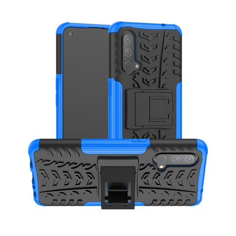 Tire Texture Dual-Layer Heavy Duty Shockproof TPU + PC Case with Kickstand for OnePlus Nord CE 5G