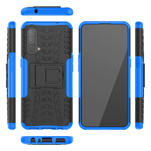 Tire Texture Dual-Layer Heavy Duty Shockproof TPU + PC Case with Kickstand for OnePlus Nord CE 5G