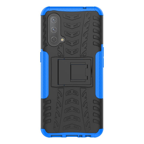 Tire Texture Dual-Layer Heavy Duty Shockproof TPU + PC Case with Kickstand for OnePlus Nord CE 5G