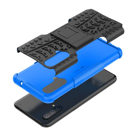 Tire Texture Dual-Layer Heavy Duty Shockproof TPU + PC Case with Kickstand for OnePlus Nord CE 5G