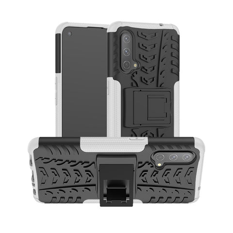 Tire Texture Dual-Layer Heavy Duty Shockproof TPU + PC Case with Kickstand for OnePlus Nord CE 5G