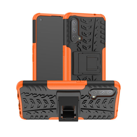 Tire Texture Dual-Layer Heavy Duty Shockproof TPU + PC Case with Kickstand for OnePlus Nord CE 5G