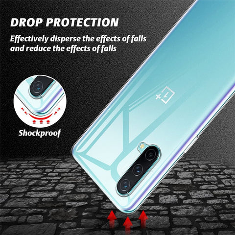For OnePlus Nord CE 5G Shockproof Slim TPU Phone Case Cover with Tempered Glass Screen Protector