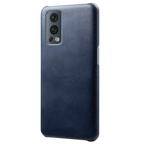 KSQ Solid Color Simple Stylish PU Leather Coated PC Phone Case for OnePlus Nord 2 5G