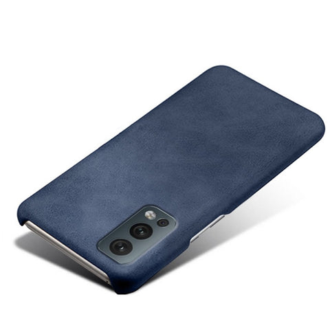 KSQ Solid Color Simple Stylish PU Leather Coated PC Phone Case for OnePlus Nord 2 5G