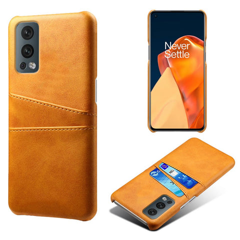 KSQ Dual Back Card Slots PU Leather + PC Combo Drop-Proof Hard Case for OnePlus Nord 2 5G