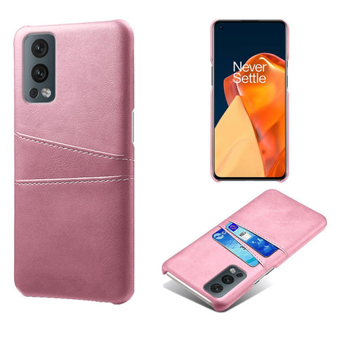 KSQ Dual Back Card Slots PU Leather + PC Combo Drop-Proof Hard Case for OnePlus Nord 2 5G