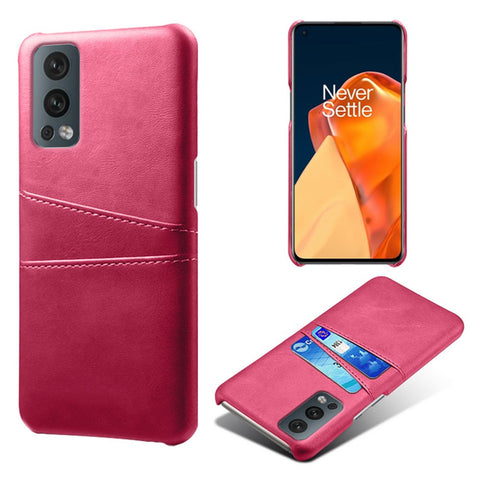 KSQ Dual Back Card Slots PU Leather + PC Combo Drop-Proof Hard Case for OnePlus Nord 2 5G