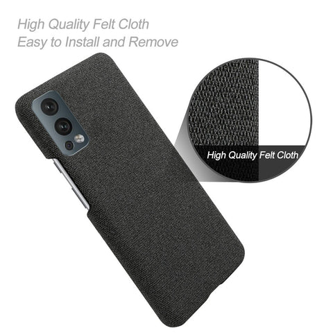 KSQ Solid Color Soft Premium Cloth Coated PC Phone Case for OnePlus Nord 2 5G