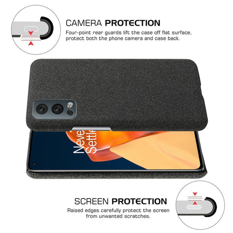 KSQ Solid Color Soft Premium Cloth Coated PC Phone Case for OnePlus Nord 2 5G
