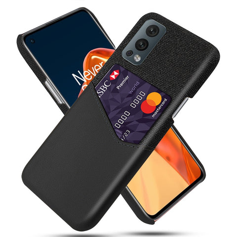 Back Card Slot Design Full Coverage Cloth Texture Hybrid Phone Case Cover for OnePlus Nord 2 5G