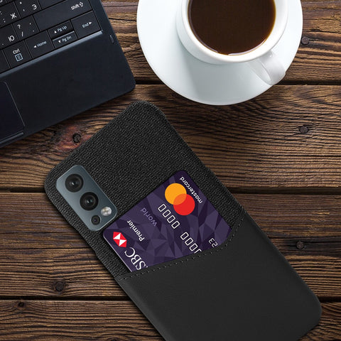 Back Card Slot Design Full Coverage Cloth Texture Hybrid Phone Case Cover for OnePlus Nord 2 5G