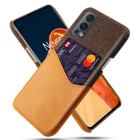Back Card Slot Design Full Coverage Cloth Texture Hybrid Phone Case Cover for OnePlus Nord 2 5G
