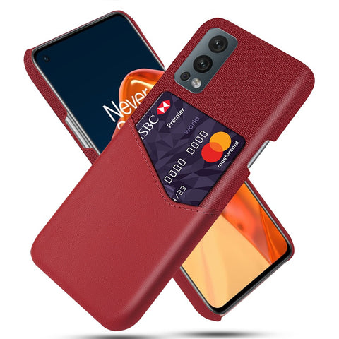 Back Card Slot Design Full Coverage Cloth Texture Hybrid Phone Case Cover for OnePlus Nord 2 5G