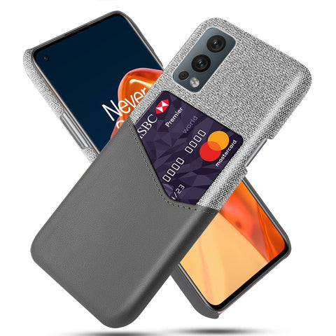 Back Card Slot Design Full Coverage Cloth Texture Hybrid Phone Case Cover for OnePlus Nord 2 5G