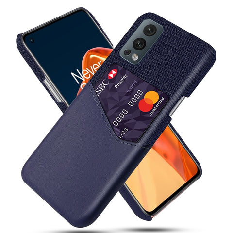 Back Card Slot Design Full Coverage Cloth Texture Hybrid Phone Case Cover for OnePlus Nord 2 5G