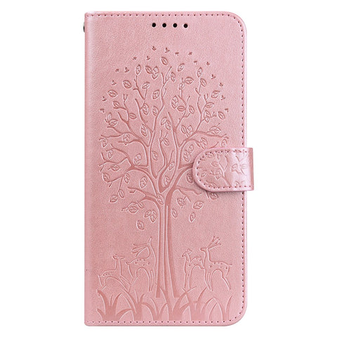 Imprinted Tree Deer Full Protection PU Leather Phone Stand Cover Wallet Case for OnePlus Nord CE 5G
