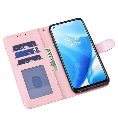 Imprinted Tree Deer Full Protection PU Leather Phone Stand Cover Wallet Case for OnePlus Nord CE 5G