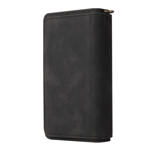 For OnePlus Nord CE 5G Zipper Wallet Case with 15 Card Slots and Strap Leather Phone Cover