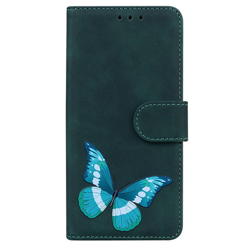 Butterfly Pattern Printing Dual-sided Magnetic Clasp Anti-scratch Skin-touch PU Leather Phone Cover with Stand for OnePlus Nord CE 5G