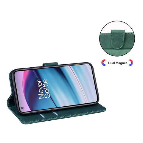 Butterfly Pattern Printing Dual-sided Magnetic Clasp Anti-scratch Skin-touch PU Leather Phone Cover with Stand for OnePlus Nord CE 5G