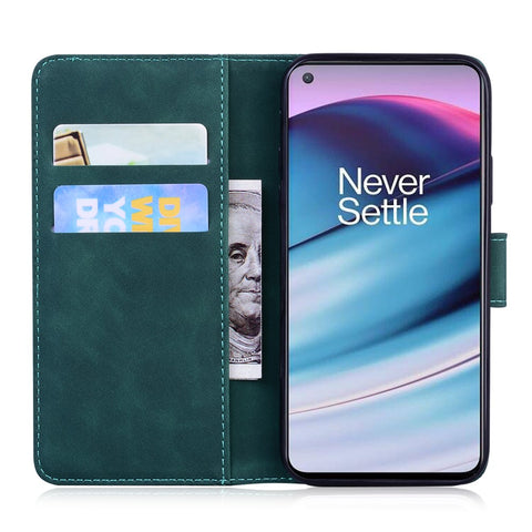 Butterfly Pattern Printing Dual-sided Magnetic Clasp Anti-scratch Skin-touch PU Leather Phone Cover with Stand for OnePlus Nord CE 5G
