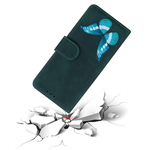 Butterfly Pattern Printing Dual-sided Magnetic Clasp Anti-scratch Skin-touch PU Leather Phone Cover with Stand for OnePlus Nord CE 5G