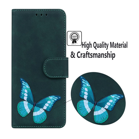 Butterfly Pattern Printing Dual-sided Magnetic Clasp Anti-scratch Skin-touch PU Leather Phone Cover with Stand for OnePlus Nord CE 5G