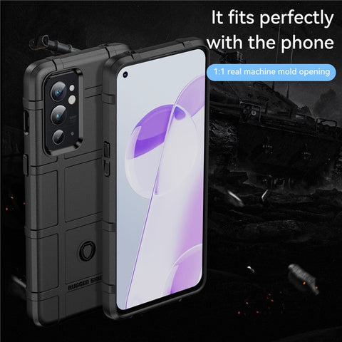 Rugged Square Grid Design Thickened TPU Shockproof Anti-Scratch Back Case for OnePlus 9RT 5G