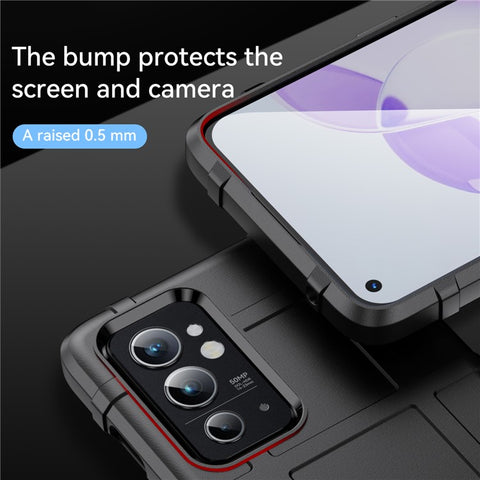 Rugged Square Grid Design Thickened TPU Shockproof Anti-Scratch Back Case for OnePlus 9RT 5G